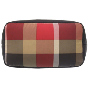 バーバリーブルーレーベル クレストブリッジチェック ブラック トートバッグ 黒 0745【中古】BURBERRY BLUE LABEL