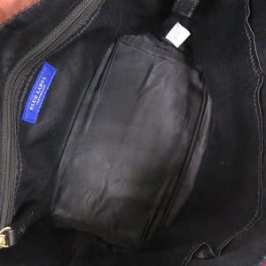 バーバリーブルーレーベル クレストブリッジチェック ブラック トートバッグ 黒 0745【中古】BURBERRY BLUE LABEL