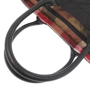 バーバリーブルーレーベル クレストブリッジチェック ブラック トートバッグ 黒 0745【中古】BURBERRY BLUE LABEL