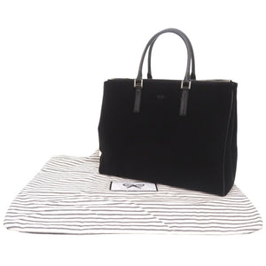 美品 アニヤ ハインドマーチ スウェード/レザー ブラック ハンドバッグ 黒 0763【中古】Anya Hindmarch