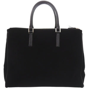 美品 アニヤ ハインドマーチ スウェード/レザー ブラック ハンドバッグ 黒 0763【中古】Anya Hindmarch