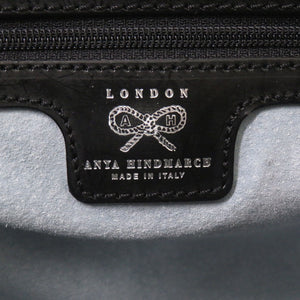 美品 アニヤ ハインドマーチ スウェード/レザー ブラック ハンドバッグ 黒 0763【中古】Anya Hindmarch