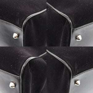 美品 アニヤ ハインドマーチ スウェード/レザー ブラック ハンドバッグ 黒 0763【中古】Anya Hindmarch