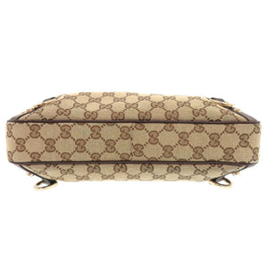 美品 グッチ アビー GGキャンバス レザー 130738 ベージュ ブラウン ホーボー ショルダーバッグ 0764【中古】GUCCI