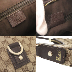 美品 グッチ アビー GGキャンバス レザー 130738 ベージュ ブラウン ホーボー ショルダーバッグ 0764【中古】GUCCI