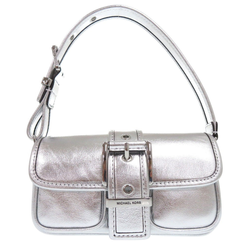 未使用品 マイケルコース COLBY メタリック レザー ショルダーバッグ エクストラスモール レザー シルバー 0765【中古】Michael Kors