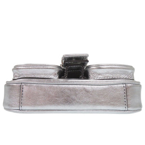 未使用品 マイケルコース COLBY メタリック レザー ショルダーバッグ エクストラスモール レザー シルバー 0765【中古】Michael Kors