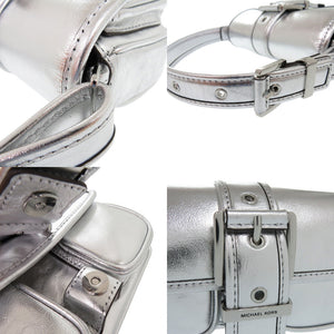 未使用品 マイケルコース COLBY メタリック レザー ショルダーバッグ エクストラスモール レザー シルバー 0765【中古】Michael Kors
