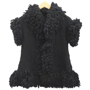 美品 ヨウジヤマモト ウール ブラック ニットジャケット 黒 0772【中古】Yohji Yamamoto