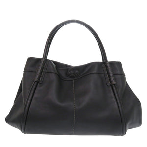 美品 トッズ レザー ブラック トートバッグ 黒 ハンドバッグ 0816【中古】TOD’S