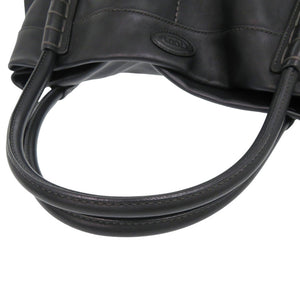 美品 トッズ レザー ブラック トートバッグ 黒 ハンドバッグ 0816【中古】TOD’S