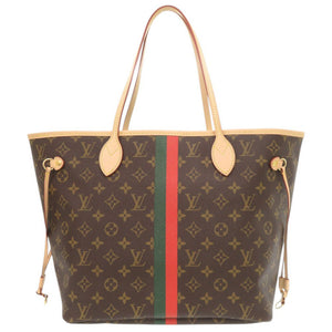 新品同様 ルイ ヴィトン ネヴァーフルMM ポーチ付 モンモノグラム ライトブルー トートバッグ LV 0819【中古】LOUIS VUITTON