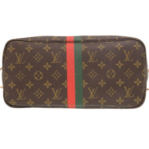 新品同様 ルイ ヴィトン ネヴァーフルMM ポーチ付 モンモノグラム ライトブルー トートバッグ LV 0819【中古】LOUIS VUITTON