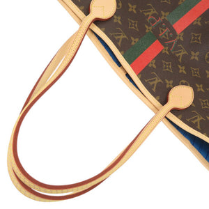 新品同様 ルイ ヴィトン ネヴァーフルMM ポーチ付 モンモノグラム ライトブルー トートバッグ LV 0819【中古】LOUIS VUITTON