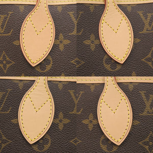 新品同様 ルイ ヴィトン ネヴァーフルMM ポーチ付 モンモノグラム ライトブルー トートバッグ LV 0819【中古】LOUIS VUITTON