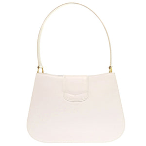 美品 セリーヌ F-98/1 ヴィンテージ ゴールド金具 レザー ホワイト ワンショルダーバッグ 白 0822【中古】CELINE