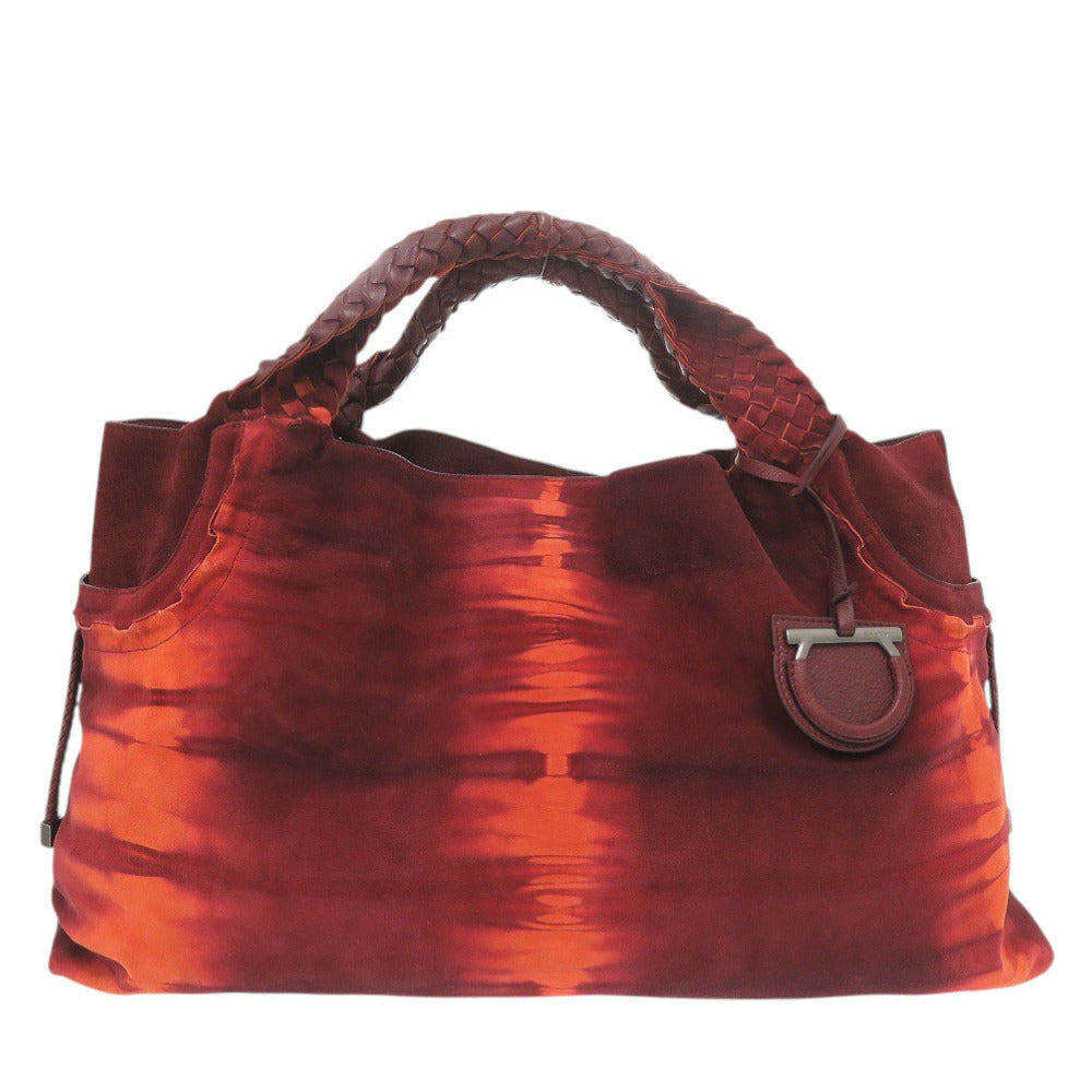 美品 サルヴァトーレフェラガモ GG-21A545 ヌバックレザー レッド トートバッグ 赤 0834【中古】Salvatore Ferragamo