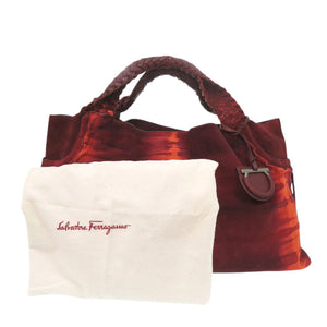 美品 サルヴァトーレフェラガモ GG-21A545 ヌバックレザー レッド トートバッグ 赤 0834【中古】Salvatore Ferragamo