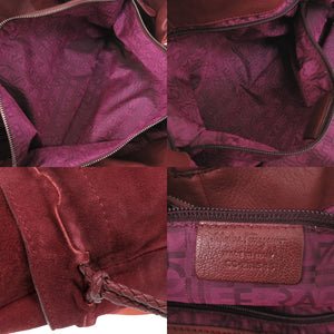 美品 サルヴァトーレフェラガモ GG-21A545 ヌバックレザー レッド トートバッグ 赤 0834【中古】Salvatore Ferragamo