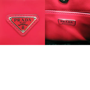 新品同様 プラダ クレオ 1BC499 ショルダーバッグ レザー レッド 0846【中古】PRADA