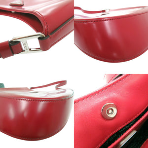 新品同様 プラダ クレオ 1BC499 ショルダーバッグ レザー レッド 0846【中古】PRADA