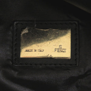 美品 フェンディ × モンクレール スパイバッグ ナイロン/レザー ブラック ハンドバッグ 黒 0849【中古】FENDI