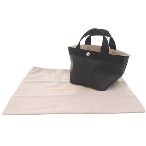 美品 エルベ シャプリエ 701GP Lux Boat Tote S コットン/コーテッドキャンバス ブラック ハンドバッグ 黒 0889【中古】Herve Chapelier