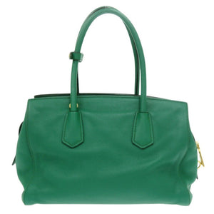プラダ BN2769 ヴィッテログレイン レザー グリーン ハンドバッグ 緑 0905【中古】PRADA