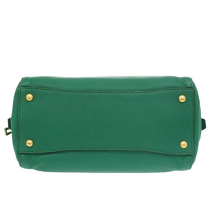プラダ BN2769 ヴィッテログレイン レザー グリーン ハンドバッグ 緑 0905【中古】PRADA