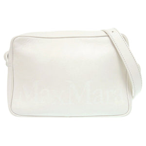 美品 マックスマーラ ロゴ レザー ホワイト ショルダーバッグ 0909【中古】MAX MARA