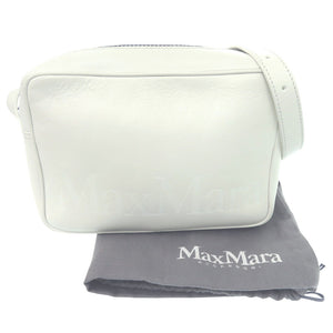 美品 マックスマーラ ロゴ レザー ホワイト ショルダーバッグ 0909【中古】MAX MARA