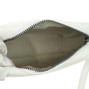 美品 マックスマーラ ロゴ レザー ホワイト ショルダーバッグ 0909【中古】MAX MARA