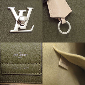 美品 ルイ ヴィトン ロックミーデー M55325 レザー カーキ/ブラック ハンドバッグ LV 0935【中古】LOUIS VUITTON
