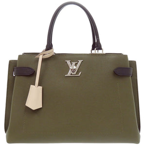 美品 ルイ ヴィトン ロックミーデー M55325 レザー カーキ/ブラック ハンドバッグ LV 0935【中古】LOUIS VUITTON