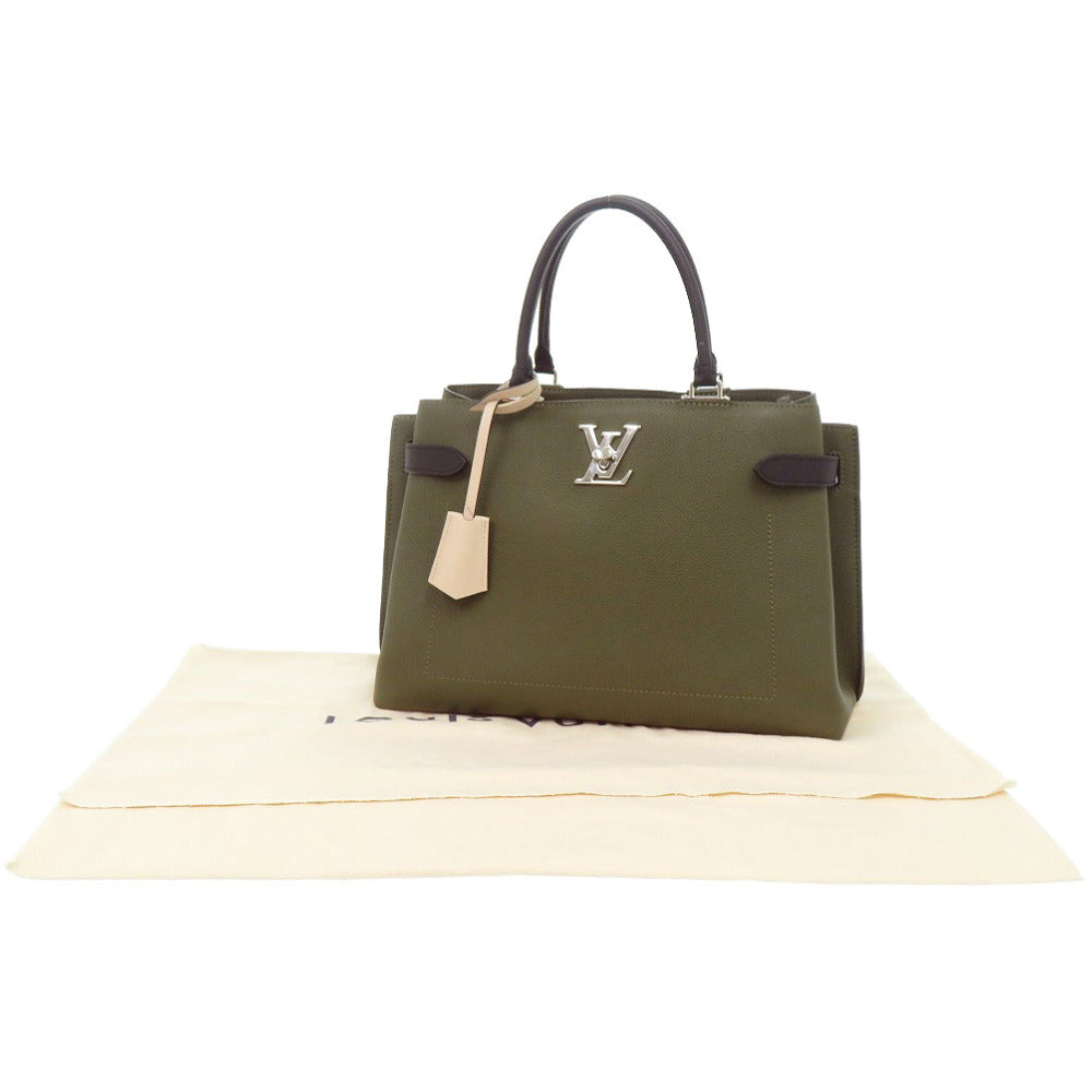 美品 ルイ ヴィトン ロックミーデー M55325 レザー カーキ/ブラック ハンドバッグ LV 0935【中古】LOUIS VUITTON