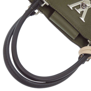 美品 ルイ ヴィトン ロックミーデー M55325 レザー カーキ/ブラック ハンドバッグ LV 0935【中古】LOUIS VUITTON