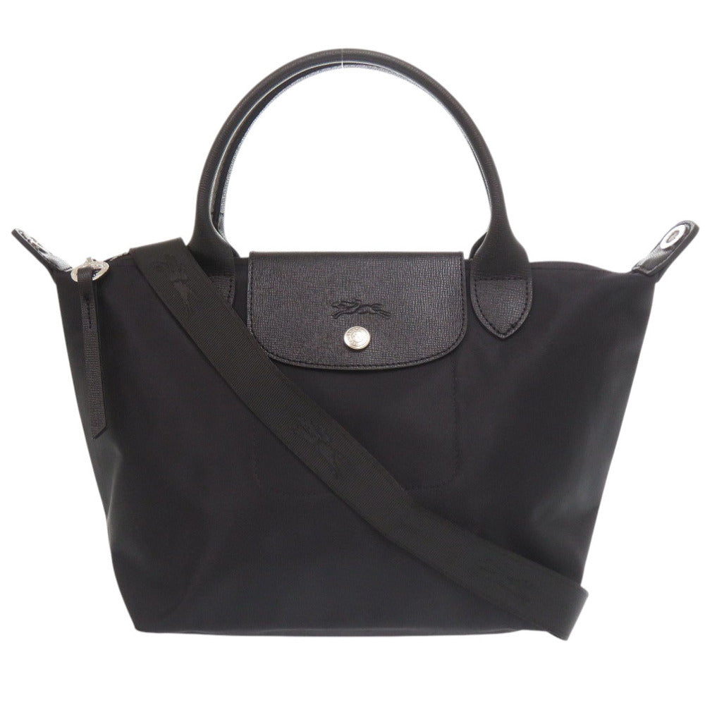 未使用 ロンシャン 2WAY ル プリアージュ S ブラック ハンドバッグ 黒 0947【中古】Longchamp