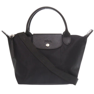 未使用 ロンシャン 2WAY ル プリアージュ S ブラック ハンドバッグ 黒 0947【中古】Longchamp