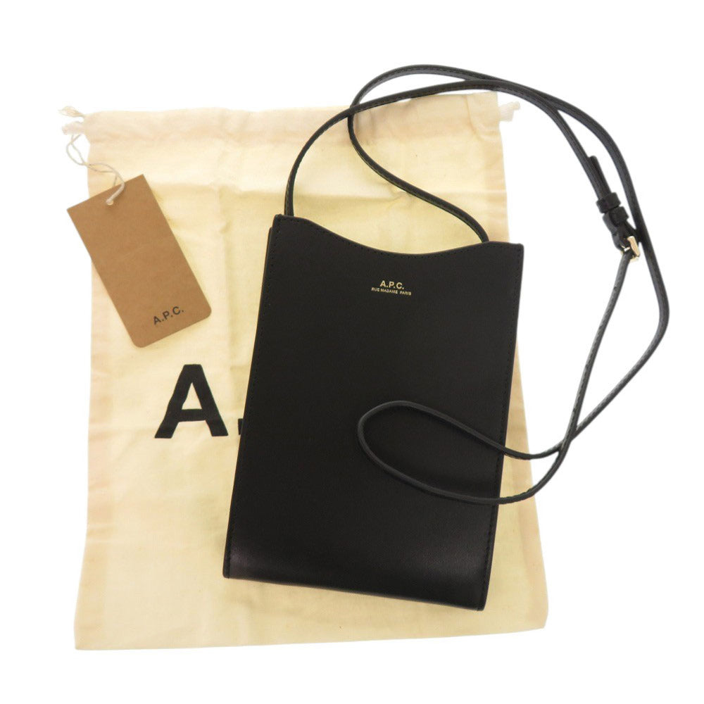 新品同様 アーペーセー neck pouch jamie レザー ブラック ショルダーバッグ 黒 0966【中古】A.P.C.