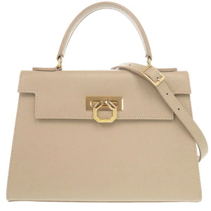 美品 カルボッティ エレナ レザー ベージュ 2WAY ハンドバッグ ショルダーバッグ 0972【中古】Carbotti