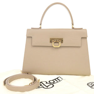 美品 カルボッティ エレナ レザー ベージュ 2WAY ハンドバッグ ショルダーバッグ 0972【中古】Carbotti
