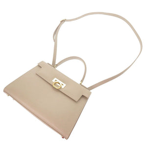 美品 カルボッティ エレナ レザー ベージュ 2WAY ハンドバッグ ショルダーバッグ 0972【中古】Carbotti