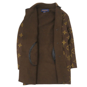 美品 ルイ ヴィトン モノグラム 総柄 サイズ34 ウール カシミヤ ブラウン アウター コート LV 0974【中古】LOUIS VUITTON