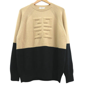 ジバンシィ 4Gロゴ クルーネック セーター ニット カシミヤ ベージュ 0995【中古】GIVENCHY