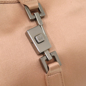 美品 グッチ ヴィンテージ ジャッキー 005 0775 サテン ピンク ハンドバッグ 1000【中古】GUCCI