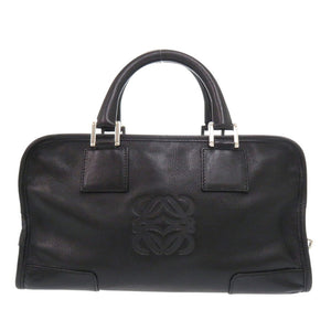 美品 ロエベ アマソナ28 レザー ブラック ハンドバッグ 黒 1013【中古】LOEWE