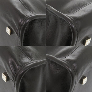 美品 ロエベ アマソナ28 レザー ブラック ハンドバッグ 黒 1013【中古】LOEWE
