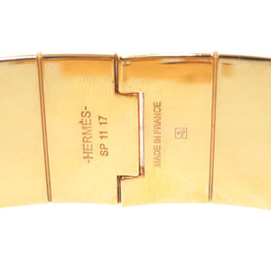 美品 エルメス シャルニエールGM ヒョウ レオパード ゴールド バングル ブレスレット 1035【中古】HERMES