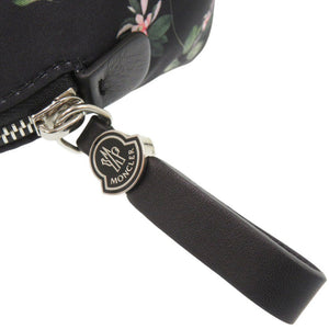 新品同様 モンクレール 花柄 コスメポーチ ブラック ポーチ 黒 1038【中古】MONCLER