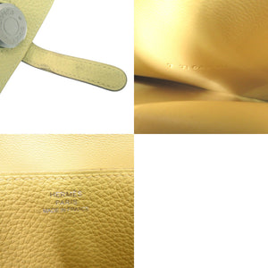 美品 エルメス ドゴンロング 長財布 トゴ ジョーヌプッサン T刻印 1041【中古】HERMES